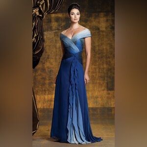 Sophisticated Blue Gradient Maxi Dress